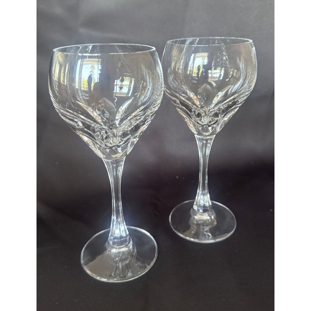 Vintage Crystal Wine Glasses Set of 2 Stemware 7.5 Inch,‎ wedding, dinnerparty